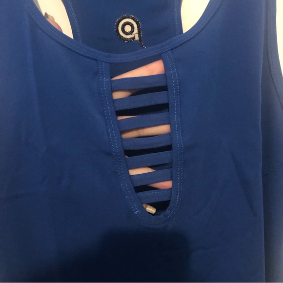 Popfit blue strappy front racerback tank sz 3X - Picture 3 of 4